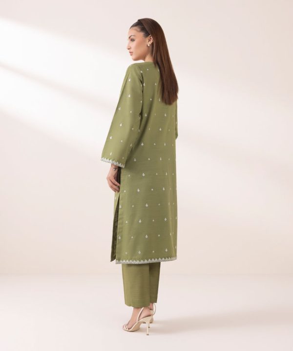 Embroidered Khaddar Shirt - 图片 3