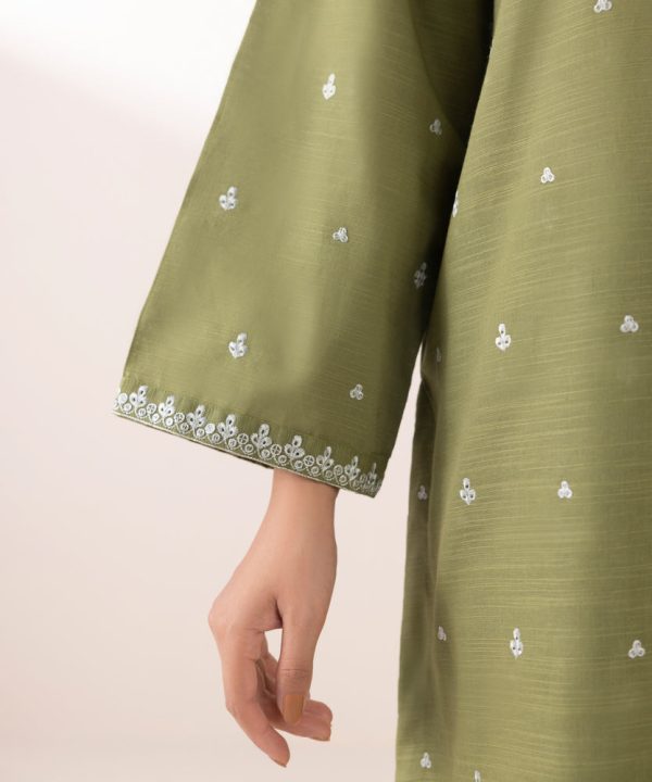 Embroidered Khaddar Shirt - 图片 4