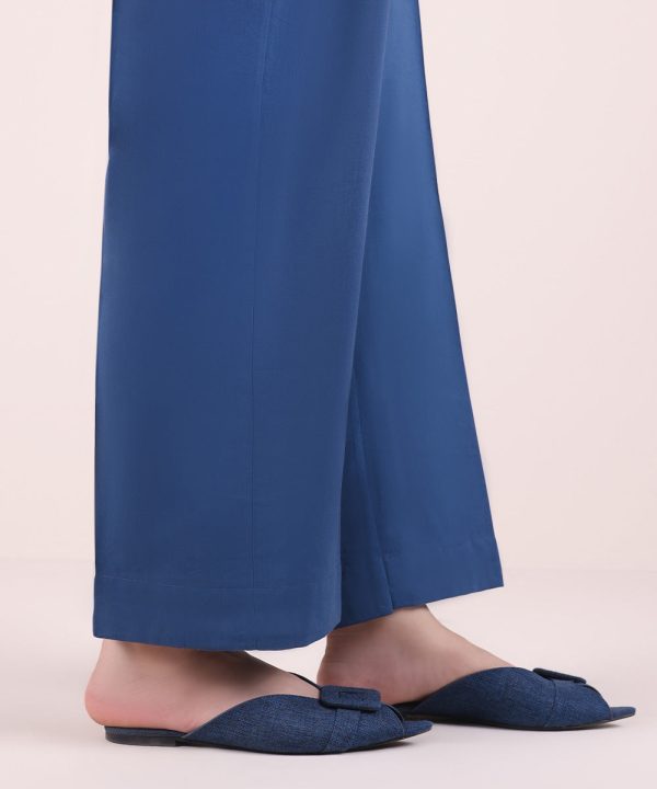 Solid Cotton Viscose Pants - 图片 2