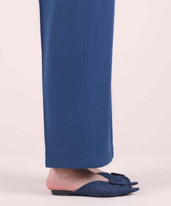 Solid Cotton Viscose Pants - 图片 4