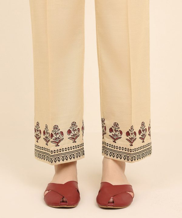 Block Printed Khaddar Pants - 图片 3