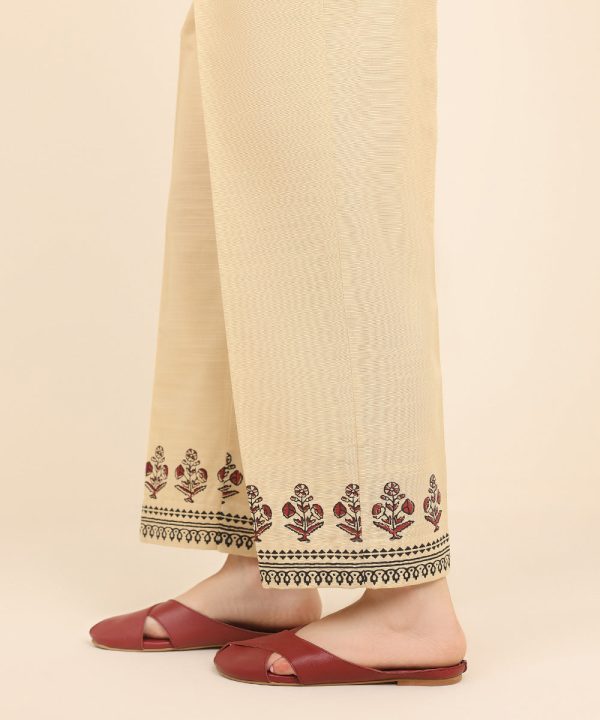 Block Printed Khaddar Pants - 图片 2