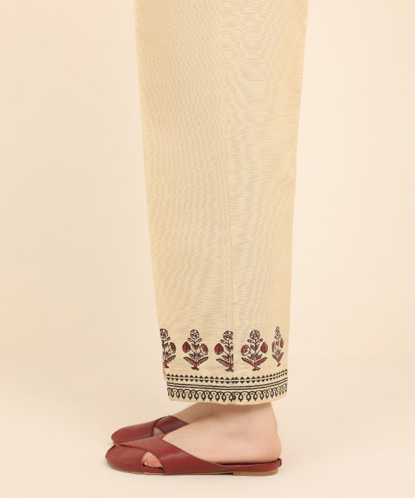 Block Printed Khaddar Pants - 图片 4