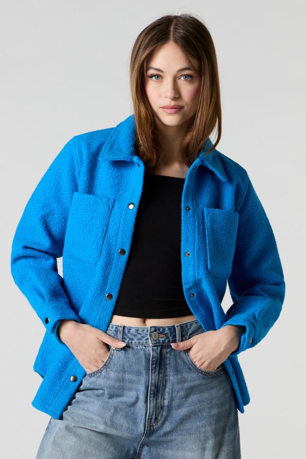 Faux Wool Shacket - 图片 4