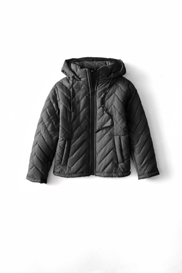 Cut Label Boy's Chevron Hooded Puffer Jacket - 图片 12