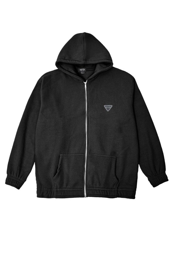 BHM Men's Polar Fleece Oversized Zipper Hoodie - 图片 9