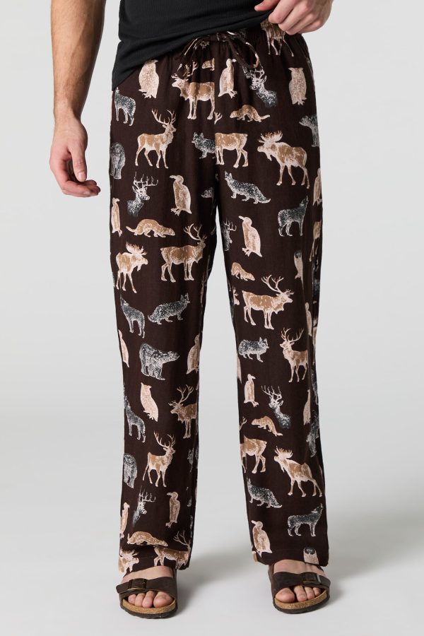 Pantalon de pyjama à imprimé de faune