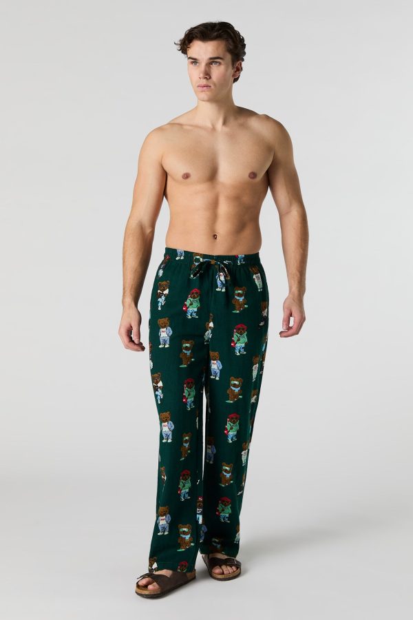 Teddy Bear Print Pajama Pant - 图片 2