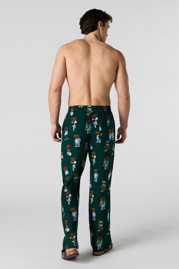 Teddy Bear Print Pajama Pant - 图片 3