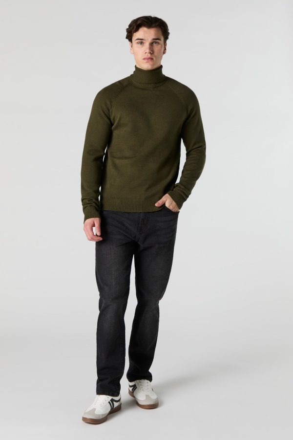 Solid Turtleneck Sweater - 图片 3