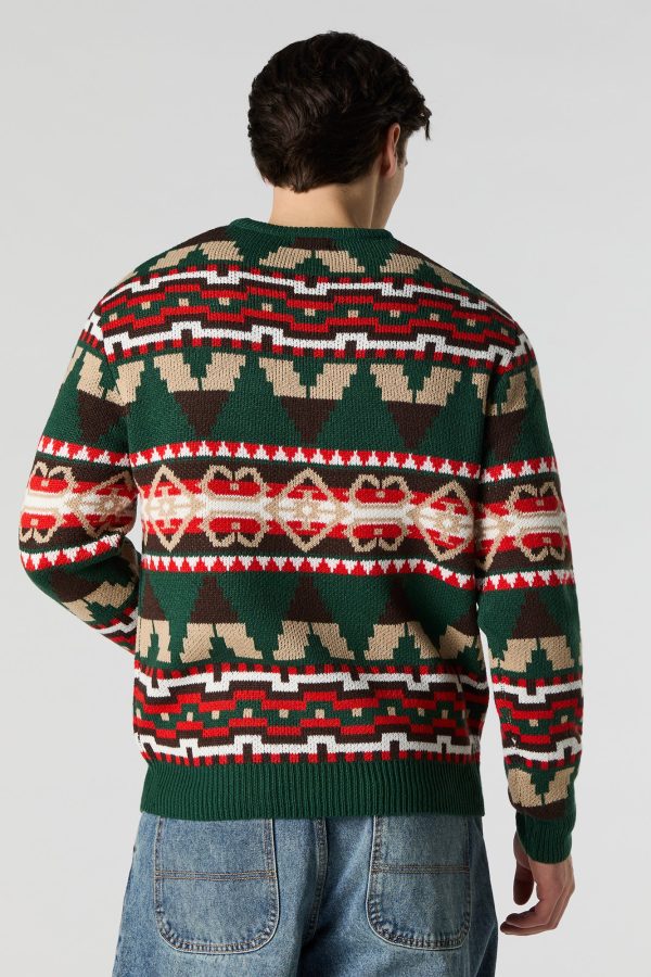 Fair Isle Jacquard Knit Sweater - 图片 5