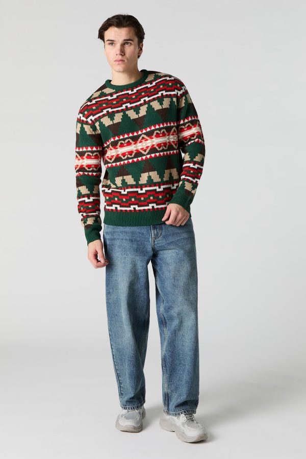 Fair Isle Jacquard Knit Sweater - 图片 6