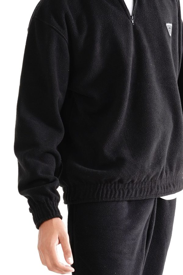 BHM Men's Polar Fleece Oversized Quarter Zipper Sweatshirt - 图片 3