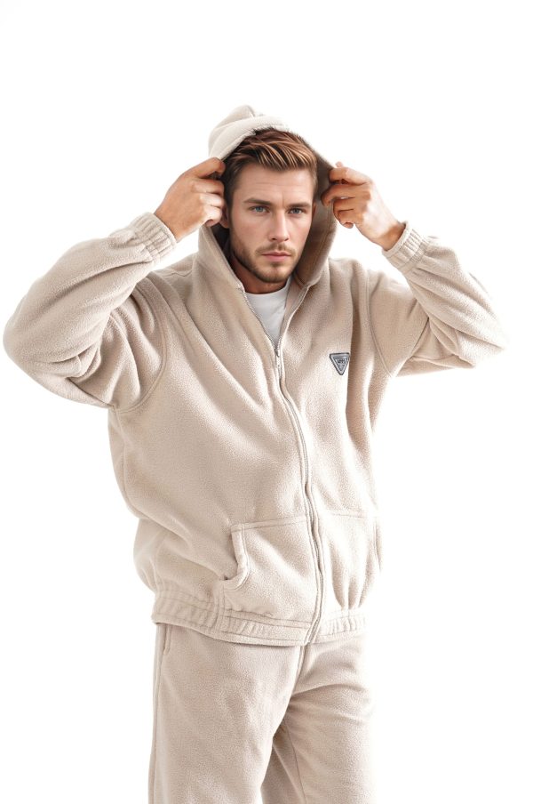 BHM Men's Polar Fleece Oversized Zipper Hoodie - 图片 10