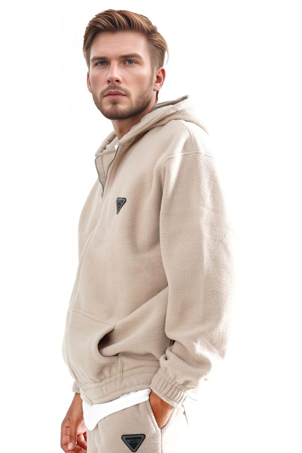 BHM Men's Polar Fleece Oversized Zipper Hoodie - 图片 11