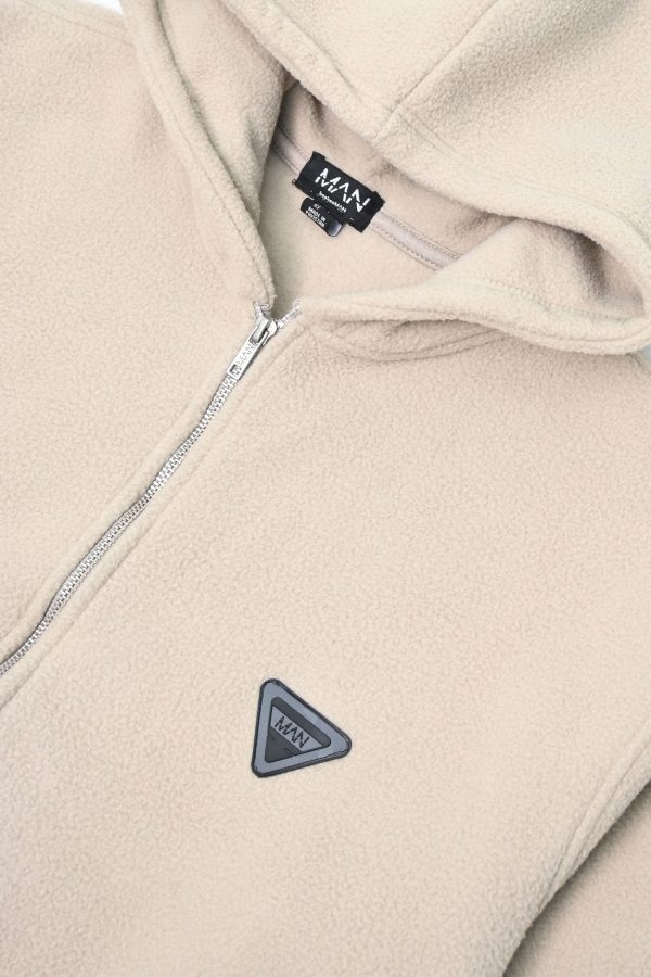 BHM Men's Polar Fleece Oversized Zipper Hoodie - 图片 13