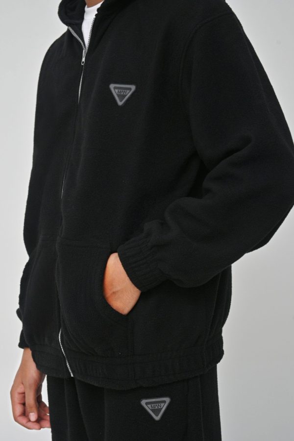 BHM Men's Polar Fleece Oversized Zipper Hoodie - 图片 6