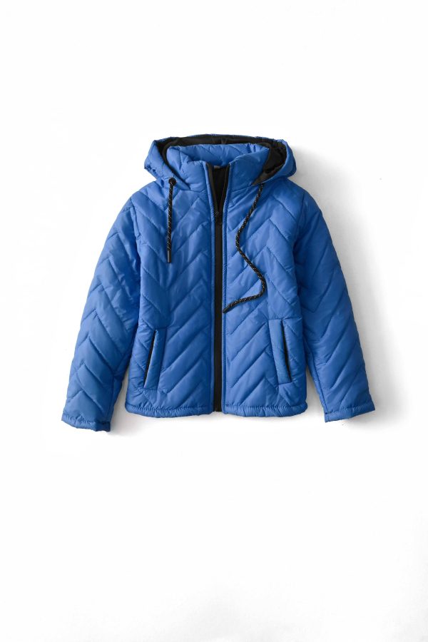 Cut Label Boy's Chevron Hooded Puffer Jacket - 图片 16