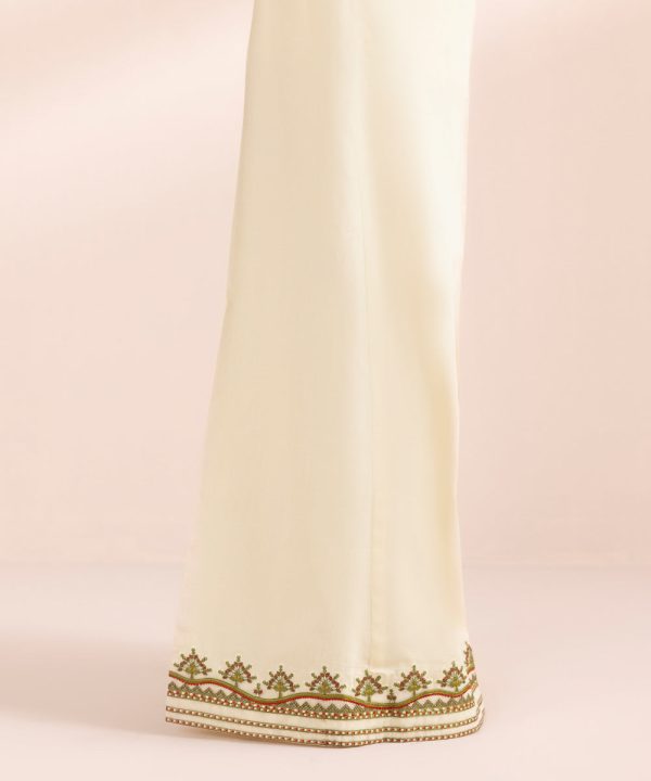 Embroidered Silk Sharara - 图片 2