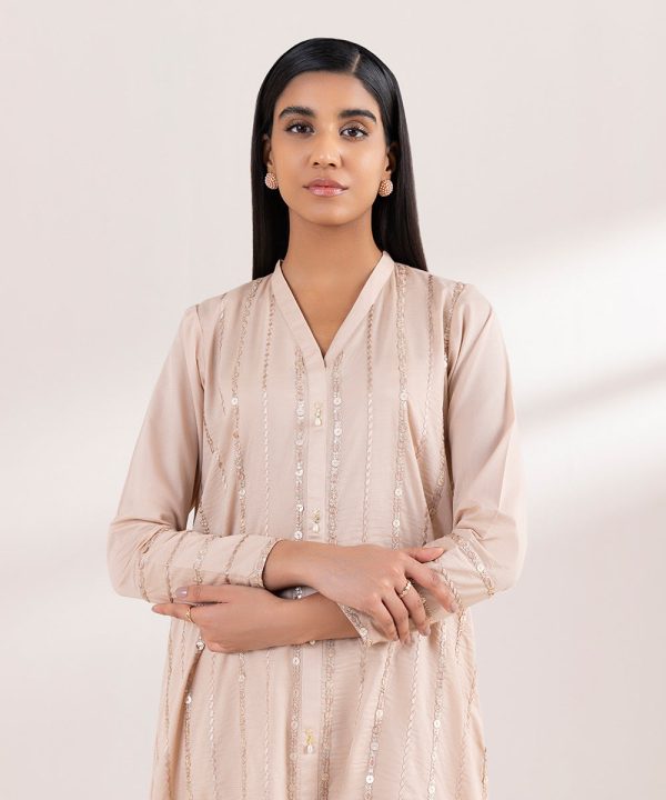 Embroidered Zari Lawn Shirt - 图片 2