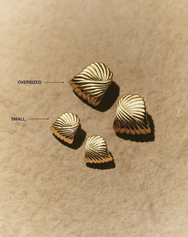 Ripple Stud Earrings | 18ct Gold Plated - 图片 6