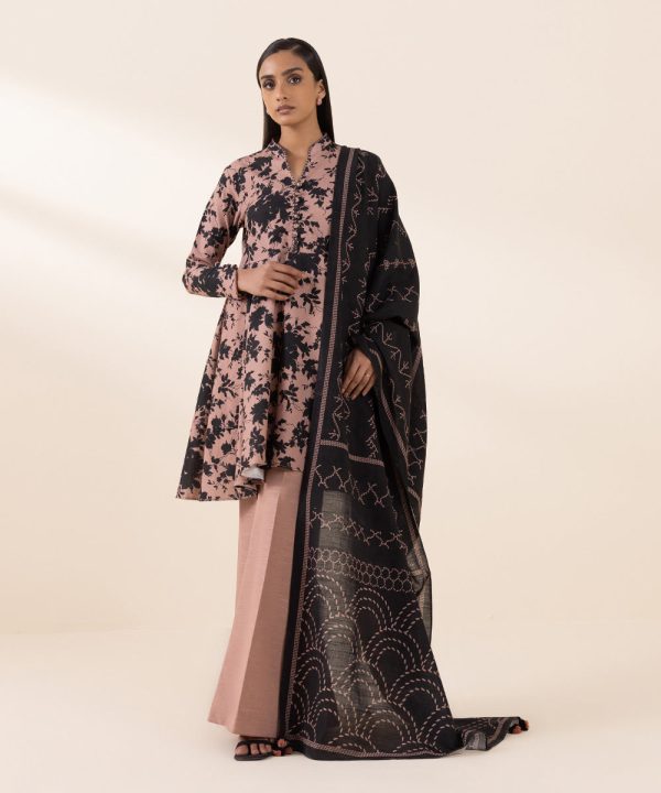 3 Piece - Printed Light Khaddar Suit - 图片 5