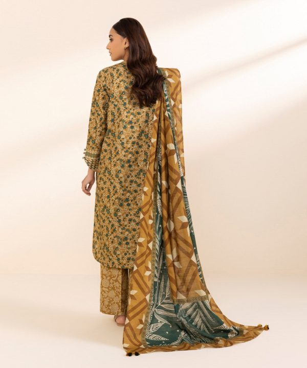 3 Piece - Printed Khaddar Suit - 图片 3