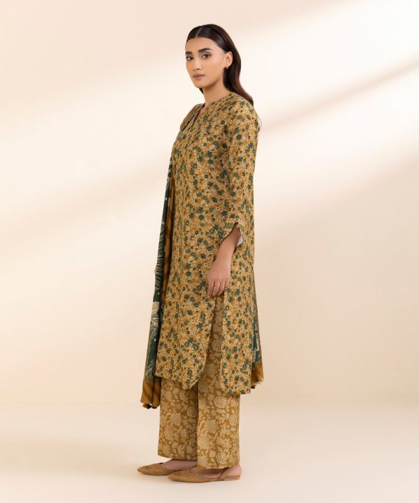 3 Piece - Printed Khaddar Suit - 图片 2