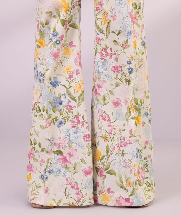 Printed Cambric Boot-cut Pants - 图片 2