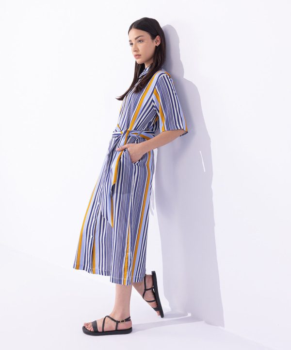 Striped Dress With Belt - 图片 4