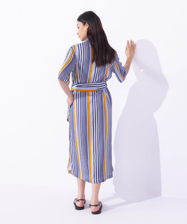 Striped Dress With Belt - 图片 3