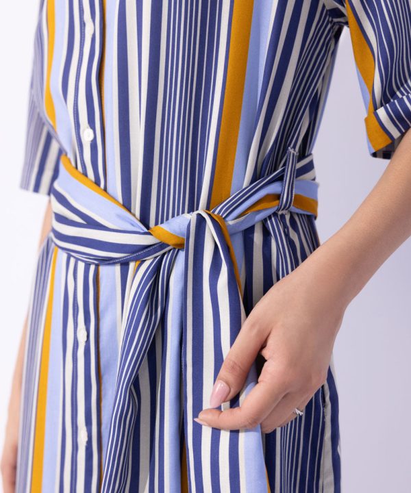 Striped Dress With Belt - 图片 7