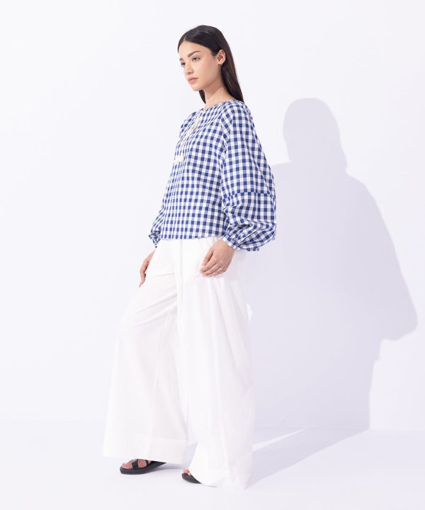 Loose-Fit Gingham Top - 图片 3