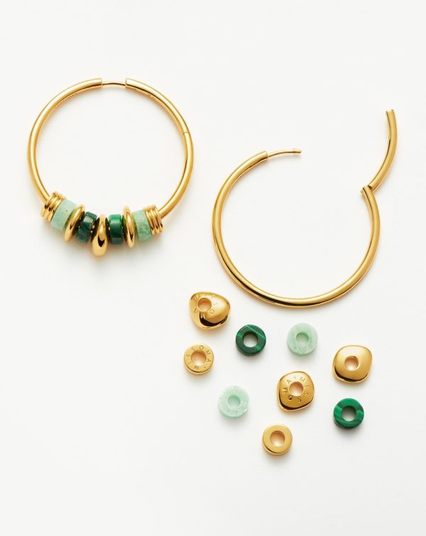 Abacus Beaded Large Charm Hoop Earrings | 18ct Recycled Gold Vermeil on Recycled Sterling Silver - 图片 4