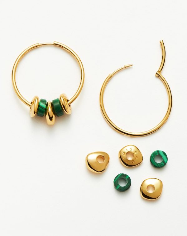 Abacus Beaded Medium Charm Hoop Earrings | 18ct Recycled Gold Vermeil on Recycled Sterling Silver - 图片 4