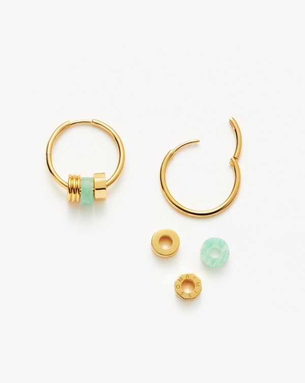 Abacus Beaded Small Charm Hoop Earrings | 18ct Recycled Gold Vermeil on Recycled Sterling Silver - 图片 4