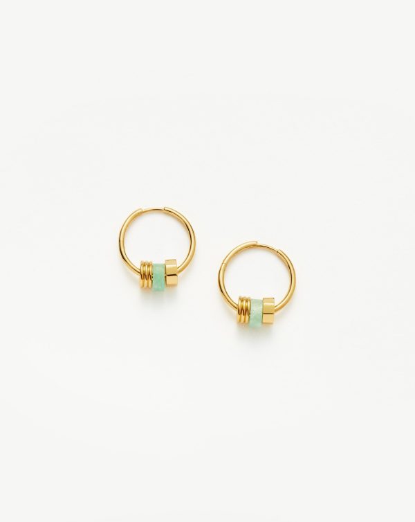 Abacus Beaded Small Charm Hoop Earrings | 18ct Recycled Gold Vermeil on Recycled Sterling Silver