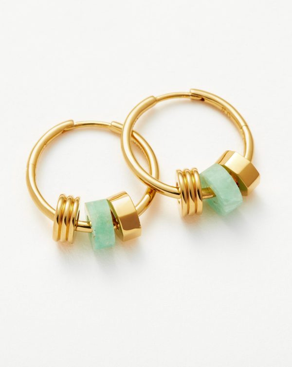 Abacus Beaded Small Charm Hoop Earrings | 18ct Recycled Gold Vermeil on Recycled Sterling Silver - 图片 5