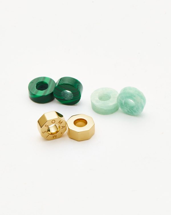 Abacus Gemstone Beaded Set | 18ct Gold Plated/Amazonite & Malachite - 图片 3