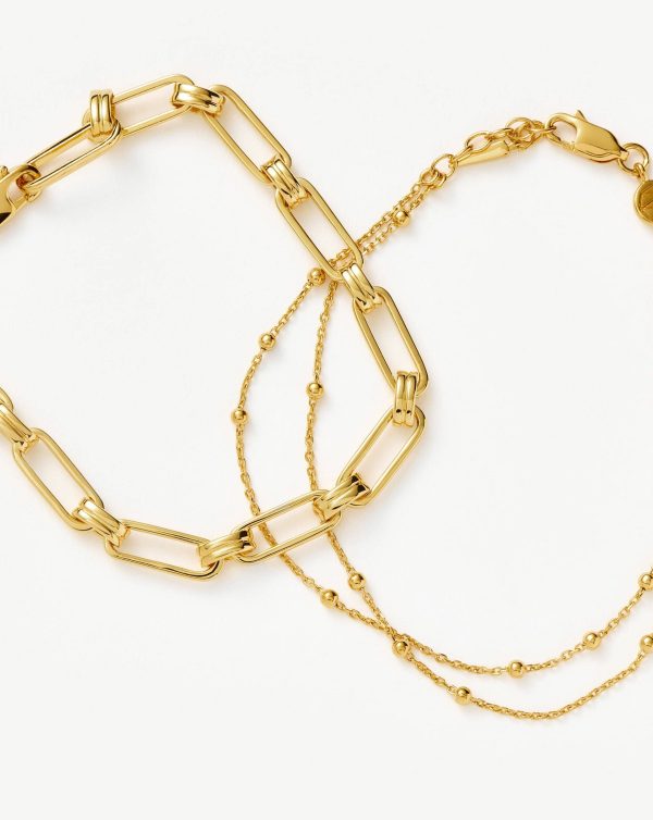 Aegis Double Chain Bracelet Set | 18ct Gold Vermeil - 图片 4