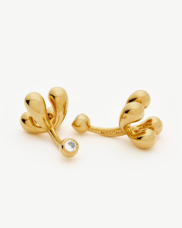 Atom Cufflinks | 18ct Gold Plated Cubic Zirconia - 图片 4