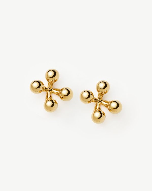 Atom Oversized Stud Earrings | 18ct Gold Plated