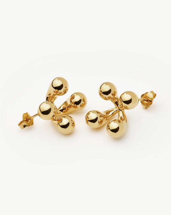 Atom Oversized Stud Earrings | 18ct Gold Plated - 图片 5