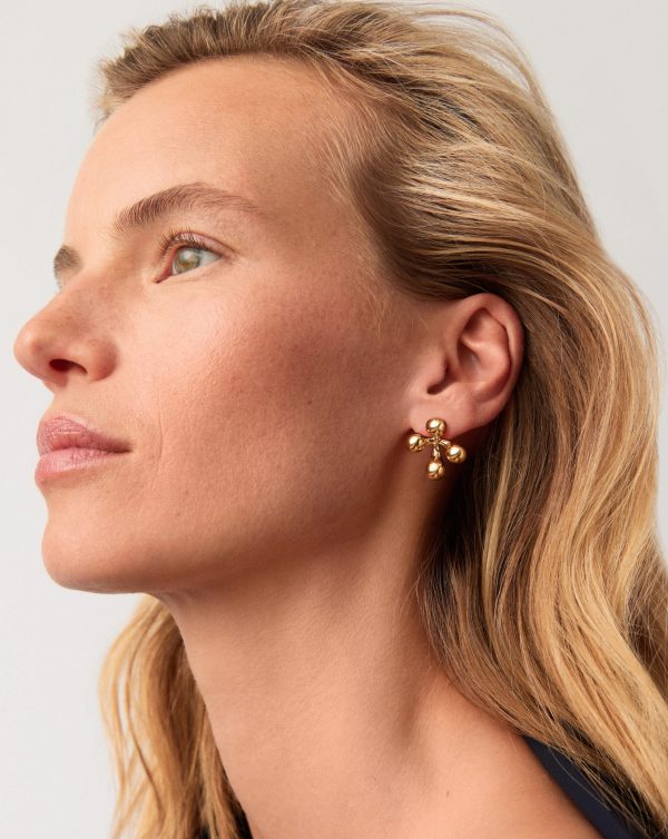 Atom Oversized Stud Earrings | 18ct Gold Plated - 图片 6