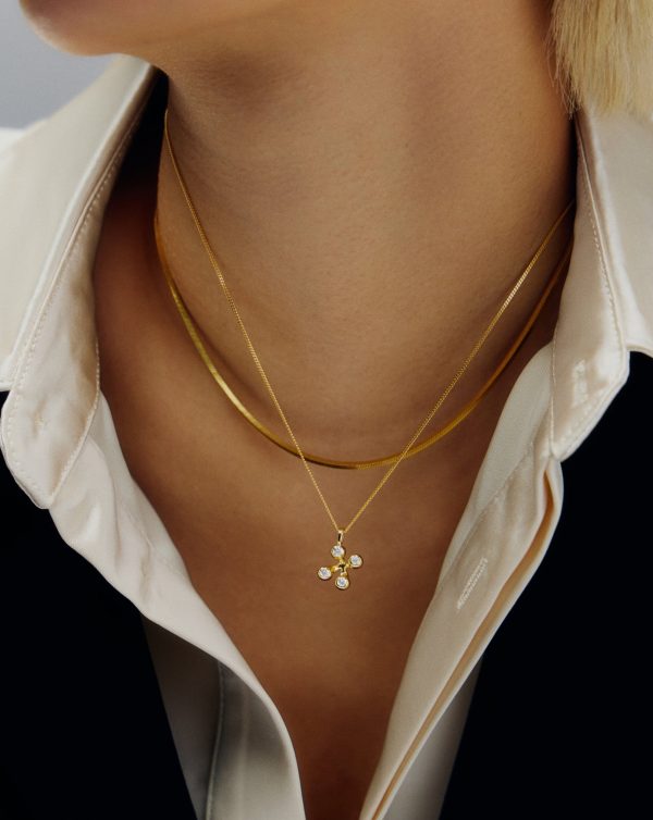 Atom Pendant Necklace | 18ct Gold Vermeil Cubic Zirconia - 图片 3