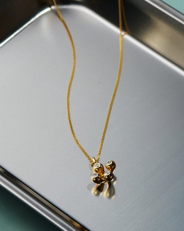 Atom Pendant Necklace | 18ct Gold Vermeil Cubic Zirconia - 图片 4