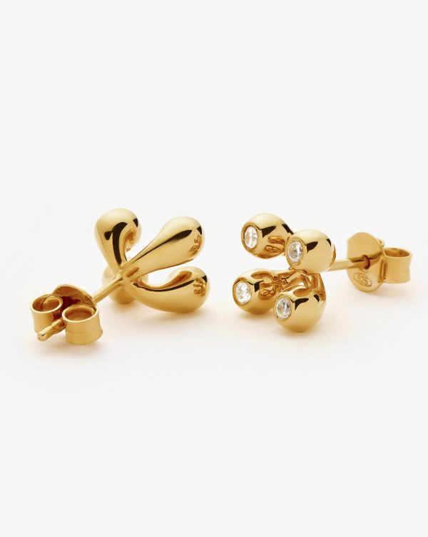 Atom Stud Earrings | 18ct Gold Vermeil - 图片 5