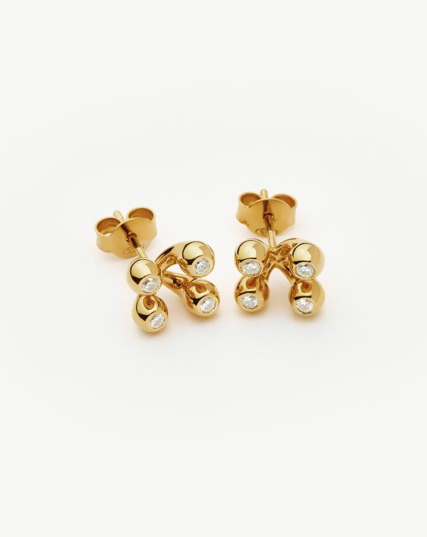 Atom Stud Earrings | 18ct Gold Vermeil - 图片 4