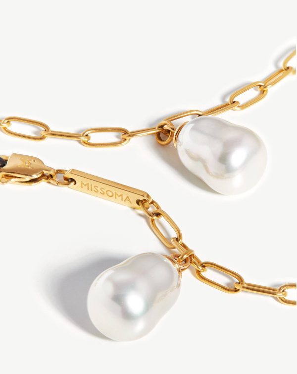 Baroque Pearl Charm Eyewear Chain | 18ct Gold Plated/Pearl - 图片 4