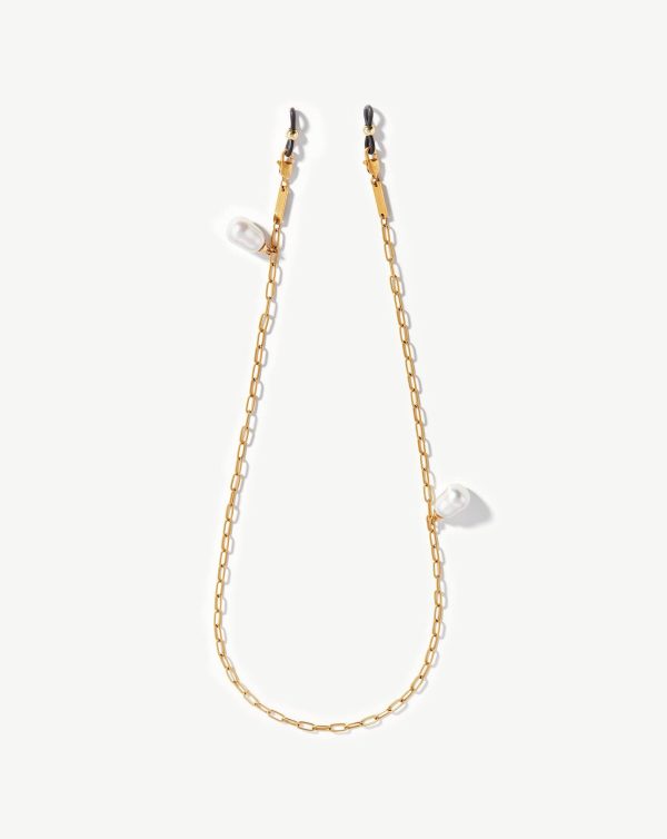 Baroque Pearl Charm Eyewear Chain | 18ct Gold Plated/Pearl